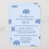 Baby Dusche Einladungskarte mit blauen Bären Einladung (Vorne/Hinten)