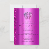 Baby Dusche Feet Glitzer Pink Tropfens Boy Girl Einladung (Vorderseite)