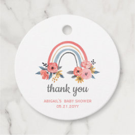 Baby Dusche Floral Rainbow Vielen Dank für Ihre Un Geschenkanhänger