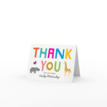 Baby-Dusche für afrikanische Tiere - Danke