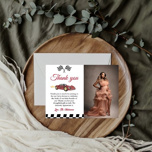 Baby-Dusche für Autos Danke Karte