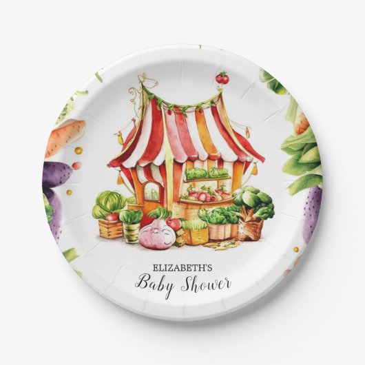 Baby-Dusche für den Markt für Kleinbauern Pappteller (Vorderseite)