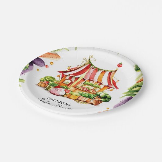 Baby-Dusche für den Markt für Kleinbauern Pappteller (Schrägansicht)