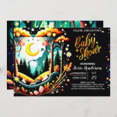 Baby-Dusche für digitales Woodland Forest Einladung (Vorne/Hinten)