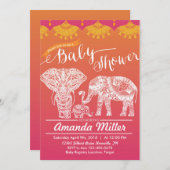 Baby-Dusche für Familien - Indische Inspiration - Einladung (Vorne/Hinten)