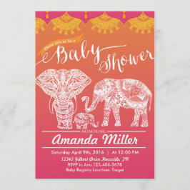 Baby-Dusche für Familien - Indische Inspiration - Einladung