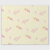 Baby Dusche für Girl Pink Rattle Balloons Geschenkpapier (Flach)