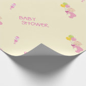 Baby Dusche für Girl Pink Rattle Balloons Geschenkpapier (Ecke)