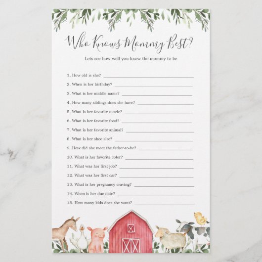 Baby-Dusche für Landtiere, die Mama am besten kenn (Vorderseite)