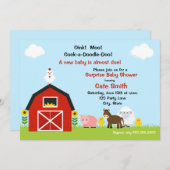 Baby-Dusche für Landtiere Einladung (Vorne/Hinten)