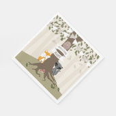 Baby-Dusche für Landtiere - neutral Serviette (Ecke)