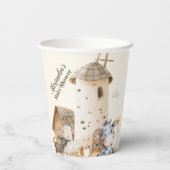 Baby-Dusche für Landtiere Pappbecher (Rückseite)