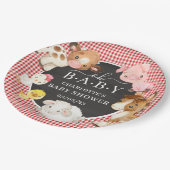 Baby-Dusche für Landtiere Pappteller (Schrägansicht)