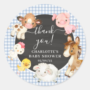 Baby-Dusche für Landtiere Runder Aufkleber