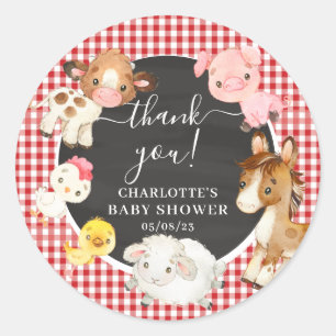 Baby Dusche für Landtiere Runder Aufkleber