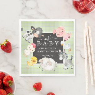 Baby-Dusche für Landtiere Serviette