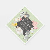 Baby-Dusche für Landtiere Serviette (Ecke)