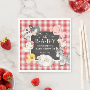 Baby-Dusche für Landtiere Serviette