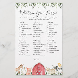 Baby-Dusche für Landtiere, was in Ihrer Tasche ist