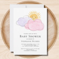 Baby-Dusche für Mädchen und Wolken