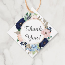 Baby Dusche für Navy & Blush Floral Gefallen Tag Geschenkanhänger
