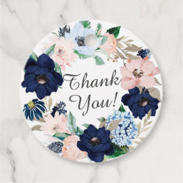 Baby Dusche für Navy & Blush Floral Gefallen Tag Geschenkanhänger