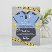 Baby-Dusche für Polizeibeamte Dankeskarte (Stehend Vorderseite)