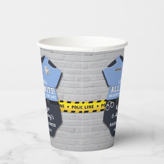 Baby-Dusche für Polizeibeamte Pappbecher (Rechts)