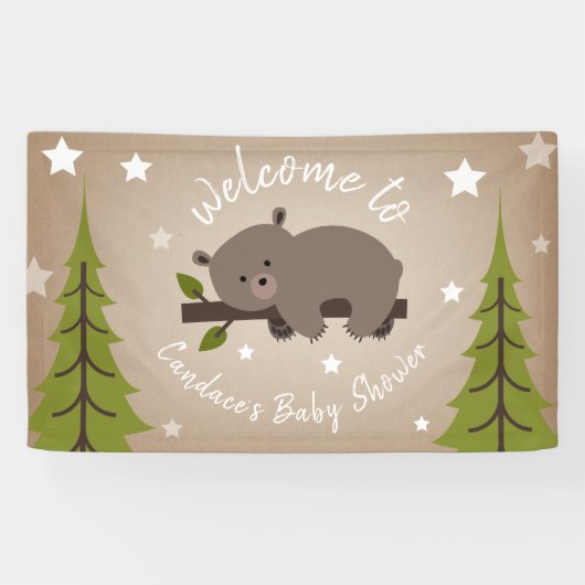 Baby-Dusche für Sleepy Bear Banner (Horizontal)