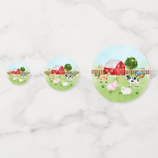 Baby-Dusche für Stalltiere Konfetti (Rückseiten)