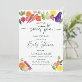 Baby-Dusche für süße Pea Farmer's Market Einladung (Stehend Vorderseite)