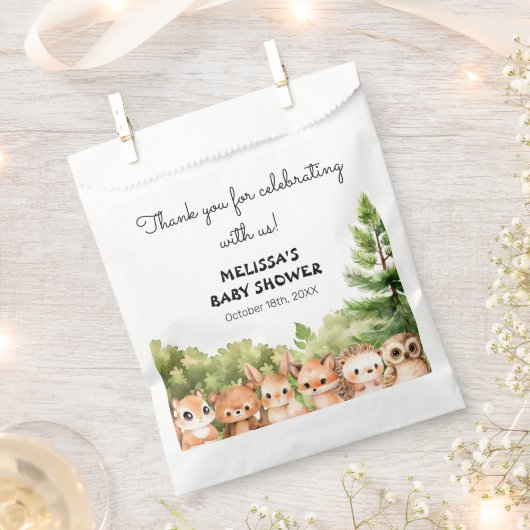 Baby-Dusche für Waldtiere Geschenktütchen (Ausgeschnitten)