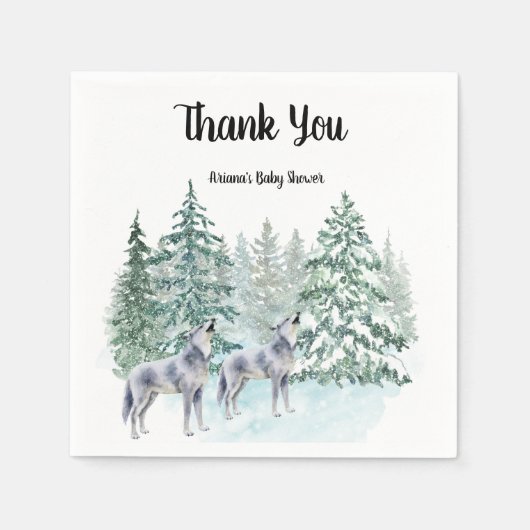 Baby-Dusche für Waldtiere Serviette (Vorderseite)
