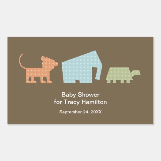 Baby-Dusche für Wildtiere Rechteckiger Aufkleber (Vorderseite)