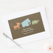 Baby-Dusche für Wildtiere Rechteckiger Aufkleber (Umschlag)