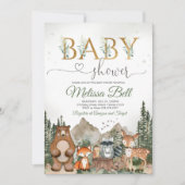 Baby-Dusche für Woodland-Tiere Einladung (Vorderseite)