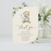 Baby-Dusche fürs Baby abwarten Kinderkarte Dankeskarte (Stehend Vorderseite)