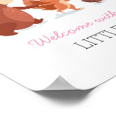 Baby Dusche Gästebuch Fingerabdrücke aus Holz pink (Ecke)