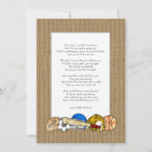 Baby Dusche Gedicht Dankeschön Notizen, rustikale Einladung (Vorderseite)