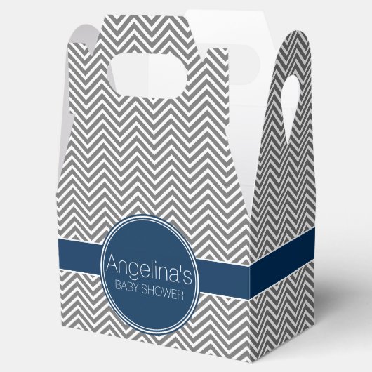 Baby Dusche Gefallen mit Chevrons Personalisierter Geschenkschachtel (Geöffnet)