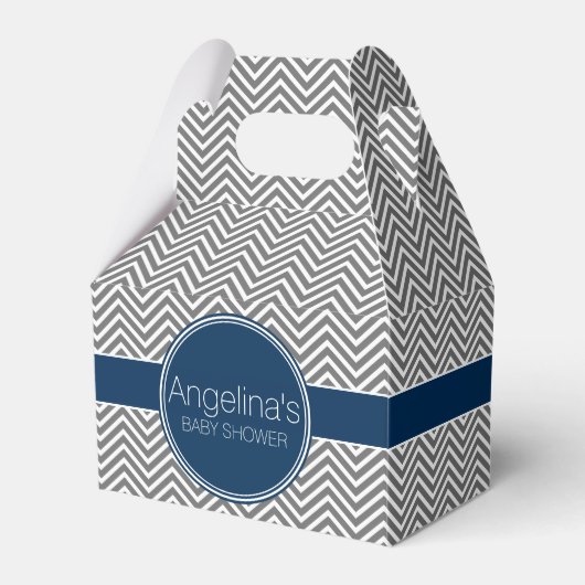 Baby Dusche Gefallen mit Chevrons Personalisierter Geschenkschachtel (Vorderseite)