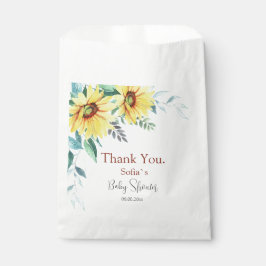 Baby Dusche Gefallen Taschen mit Aquarellblumen. Geschenktütchen