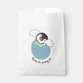 Baby Dusche Gefälligkeitstasche, Blau, Baby Pengui Geschenktütchen
