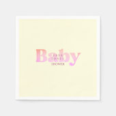 Baby Dusche Gelb & Rosa Serviette (Vorderseite)