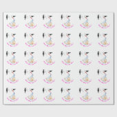 Baby Dusche Geschenk Umschlag Papier Storch Carrie Geschenkpapier (Flach)