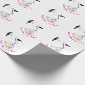 Baby Dusche Geschenk Umschlag Papier Storch Carrie Geschenkpapier (Ecke)