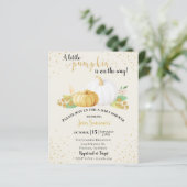 Baby Dusche Gold Glitzer White Pumpkin Herbst (Stehend Vorderseite)