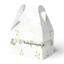 Baby Dusche Golden Birds Gable Favor Box