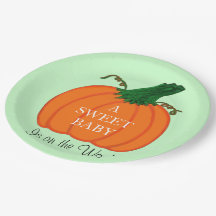 Baby Dusche Green Orange Pumpkin