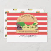 Baby Dusche GRILLEN Baby Q Backyard Hamburger Einladung (Vorne/Hinten)
